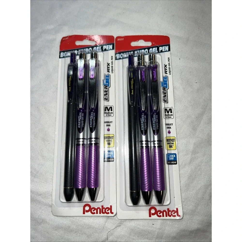 pentel energel 0.7 Rxt Violet Ink Bonus Kurt Gel Pen